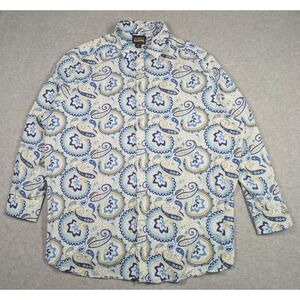 Cremieux Men Shirt 3XB Multicolor Paisley Floral Long Sleeve Collared Button Up